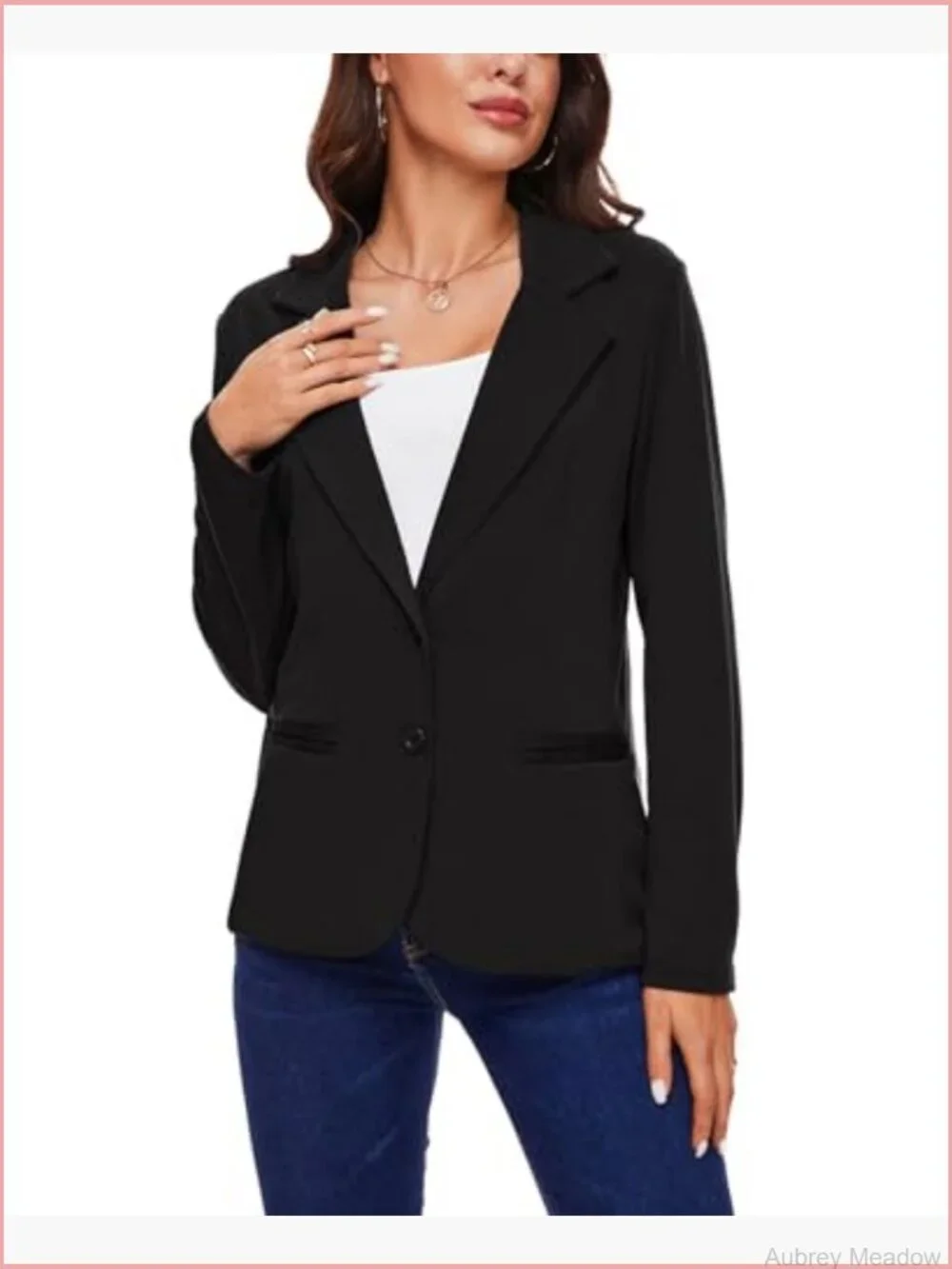 Long Sleeve Blazer Button Front Work Casual Office Lapel Suit Jacket